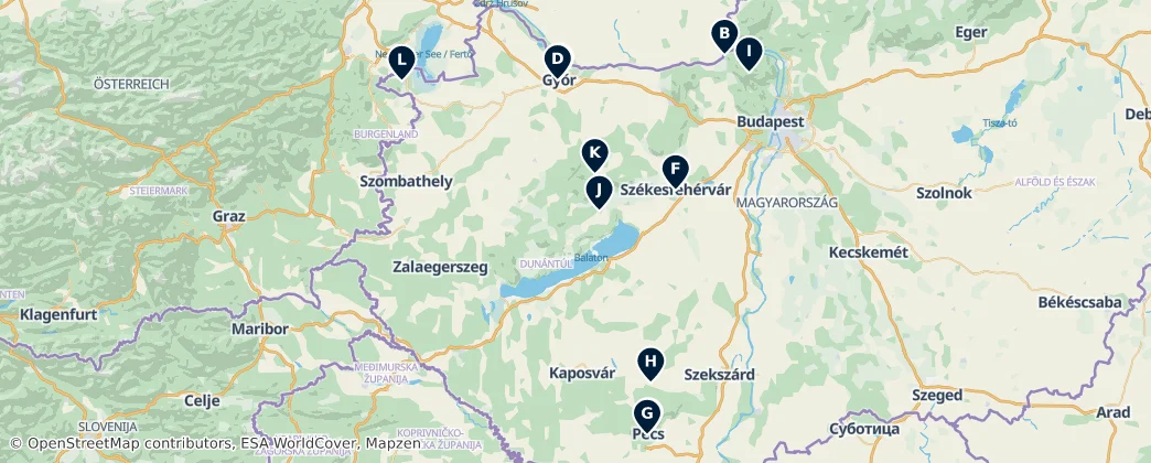 Map of Transdanubien