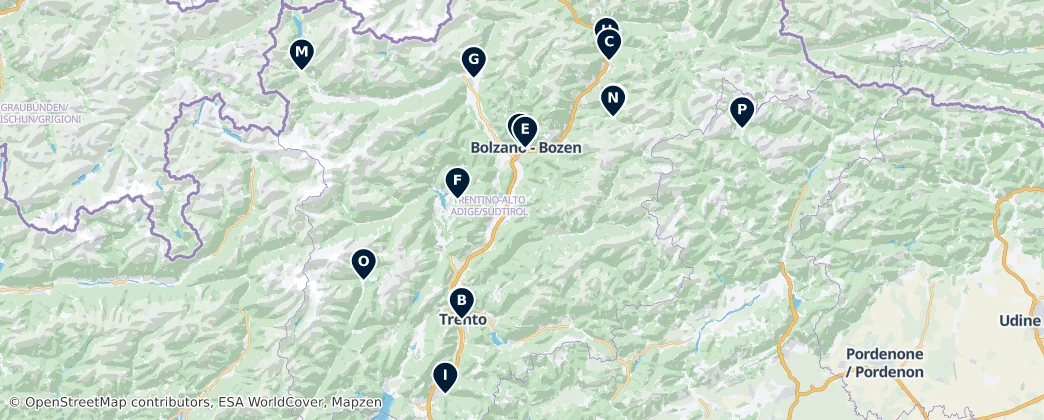 Map of Trentino-Südtirol