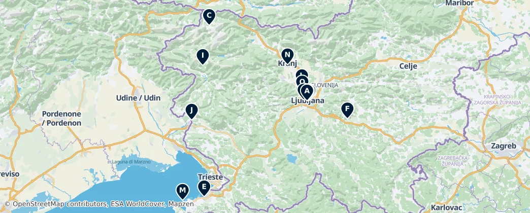 Map of West-Slowenien