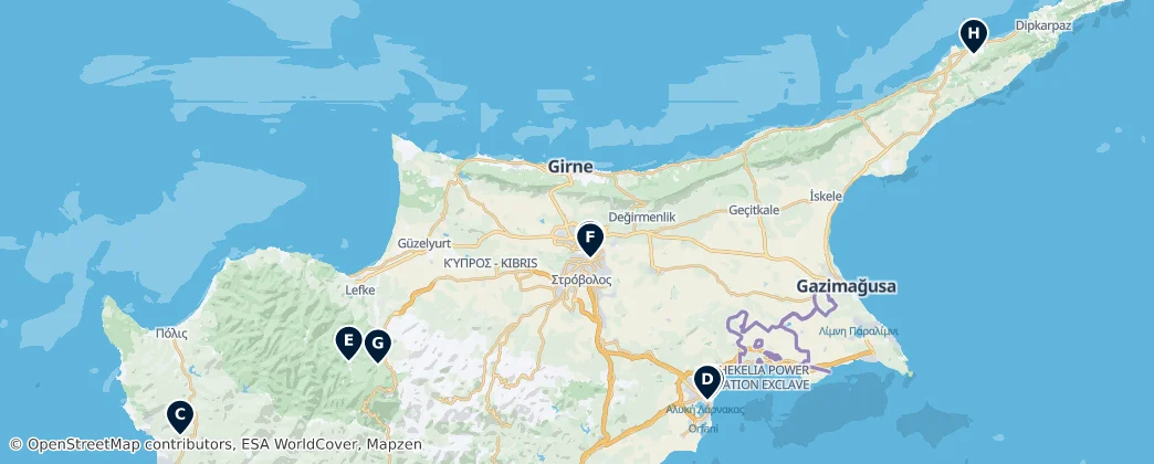 Map of Kypros - Kibris