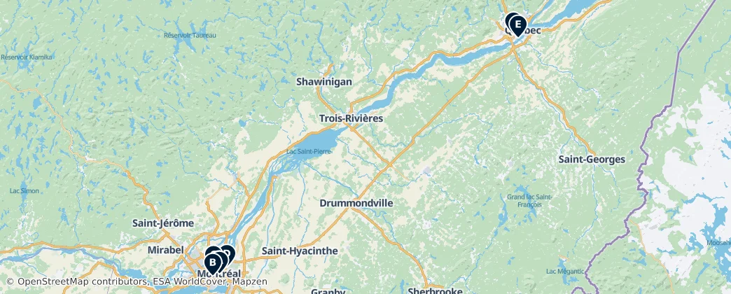 Map of Québec