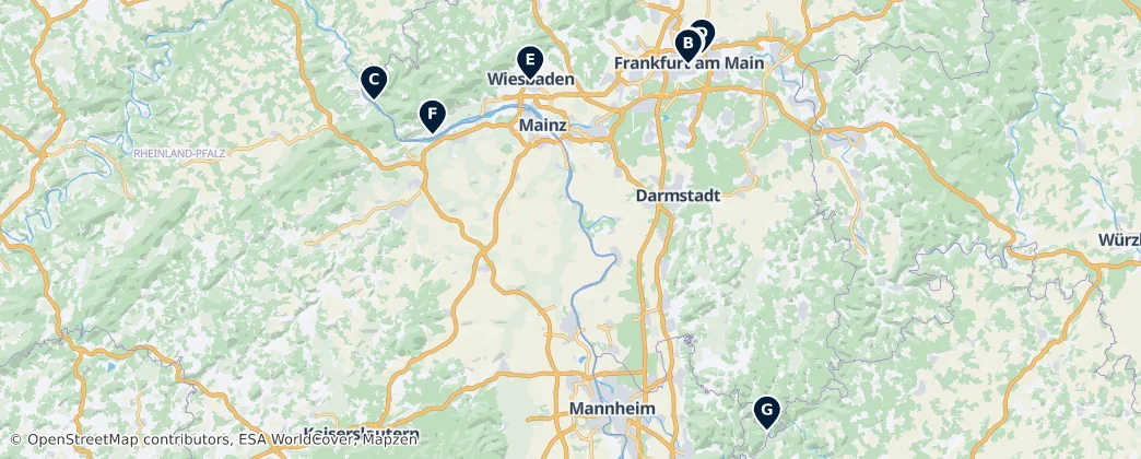Map of Regierungsbezirk Darmstadt