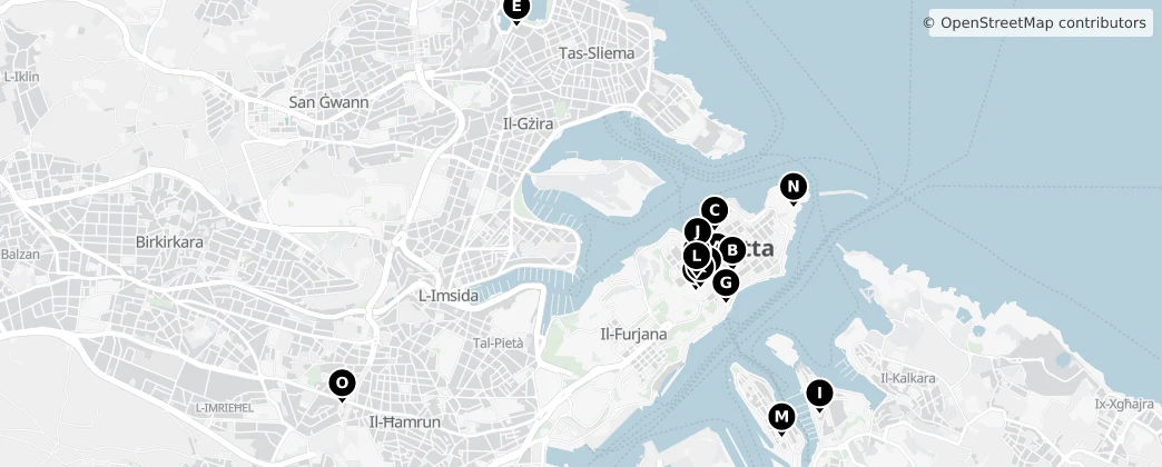 Map of Valletta