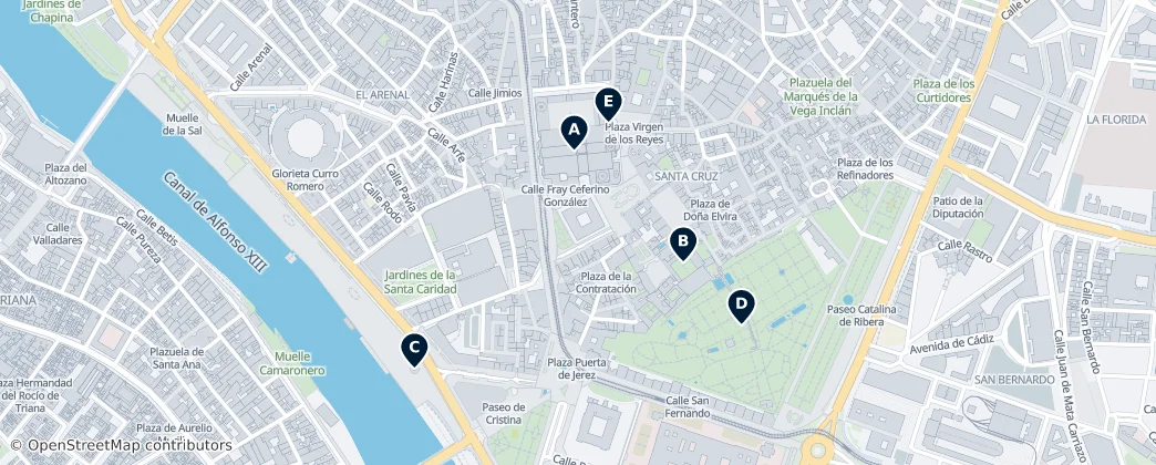 Map of Santa Cruz, Seville