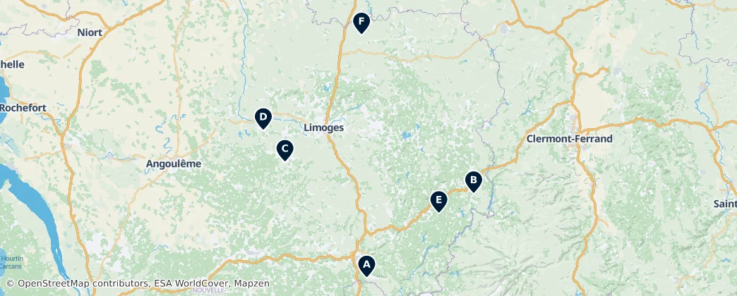 Map of Limousin