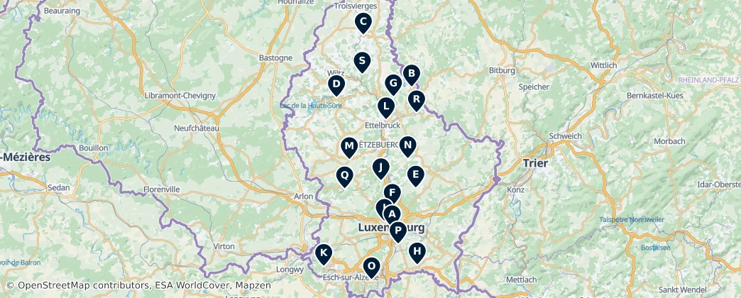 Map of Luxemburg
