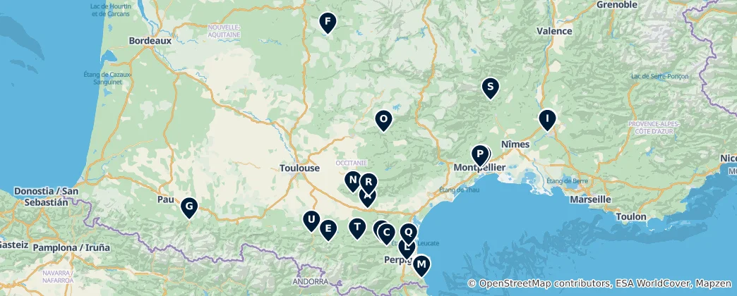 Map of Okzitanien