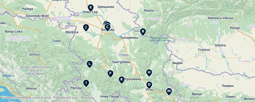 Map of Serbien