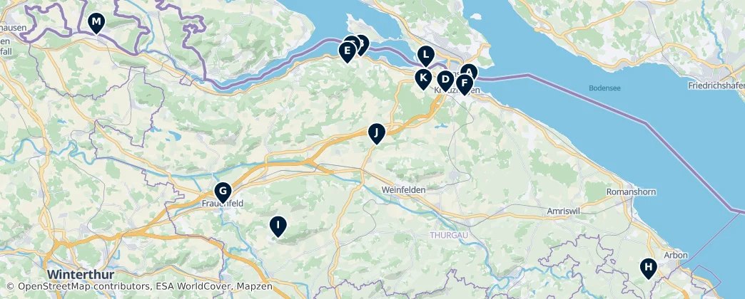 Map of Thurgau