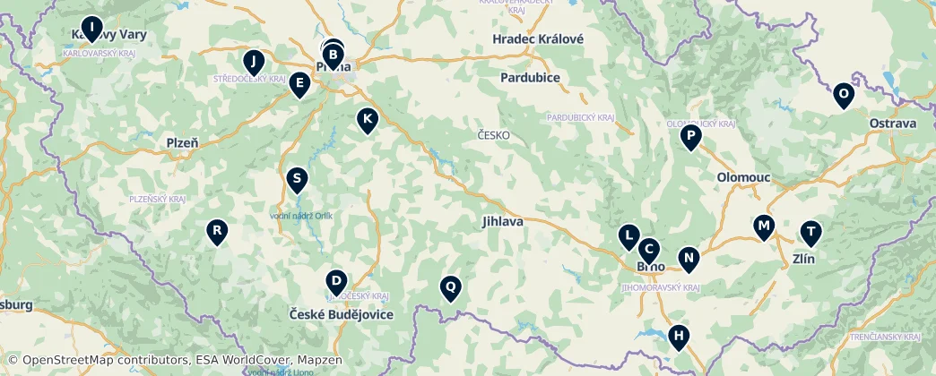 Map of Tschechien