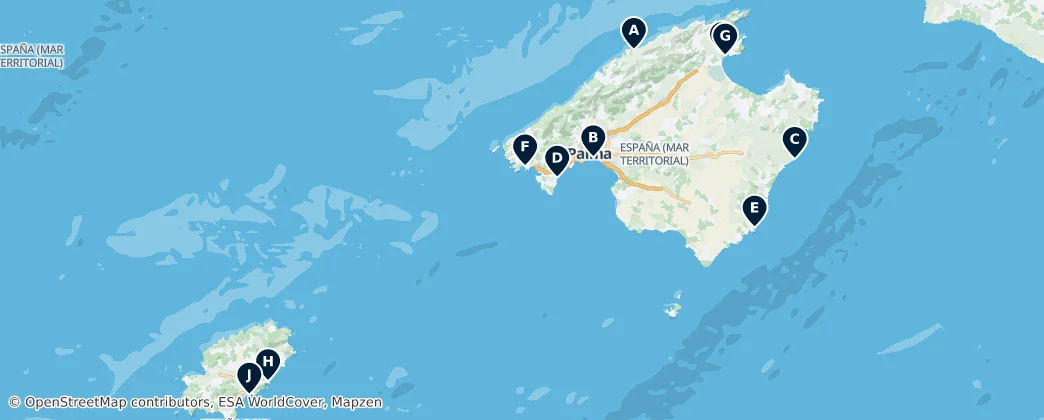 Map of Balearische Inseln