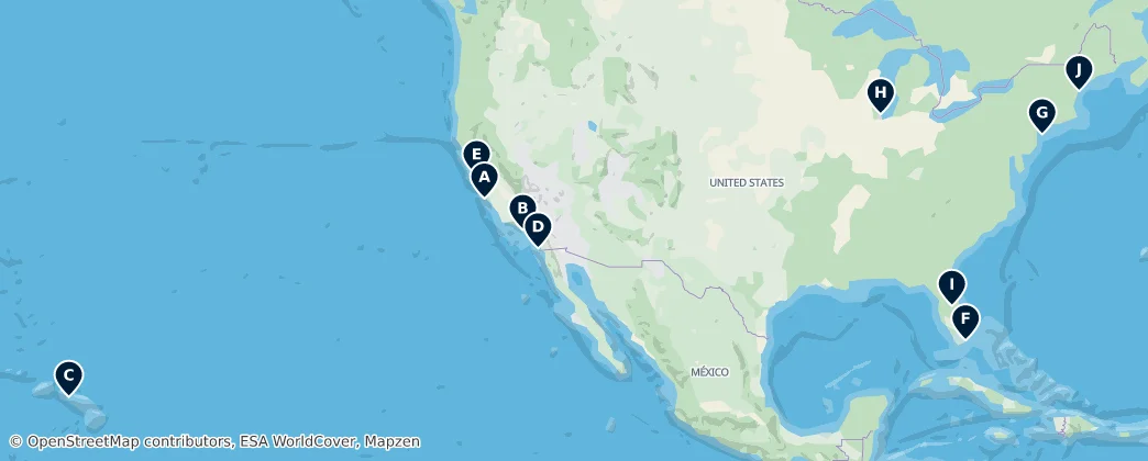Map of Vereinigte Staaten von Amerika