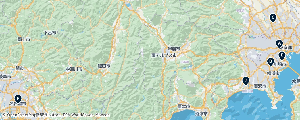 Map of Honshū