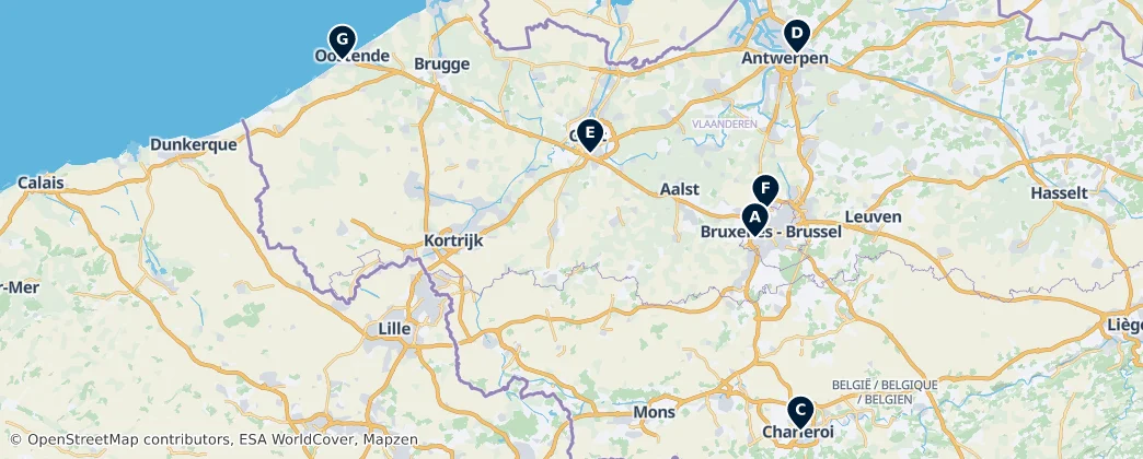 Map of Belgien