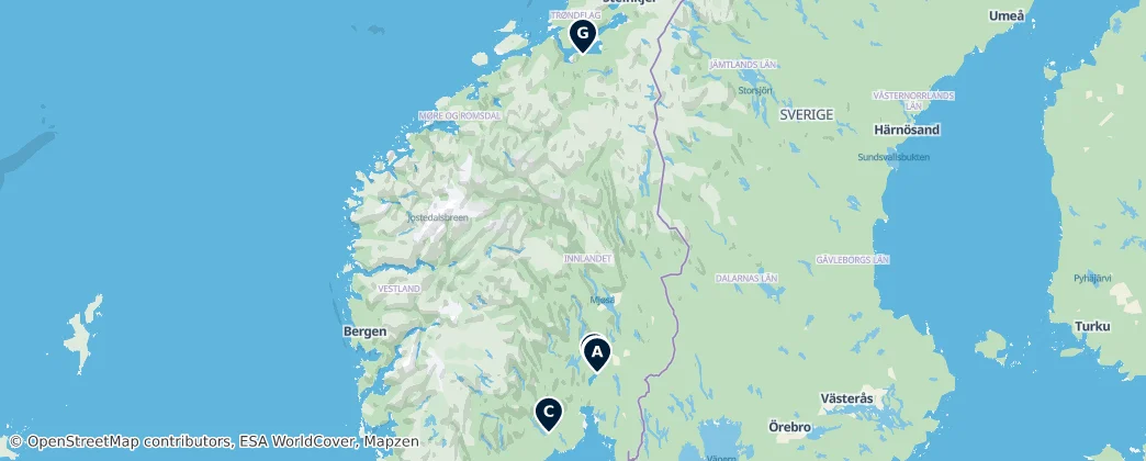 Map of Norwegen