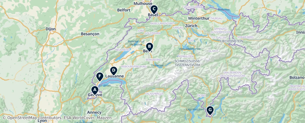 Map of Schweiz