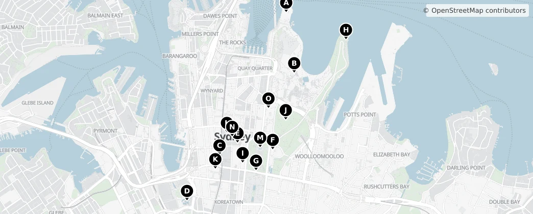 Map of Sydney central business district