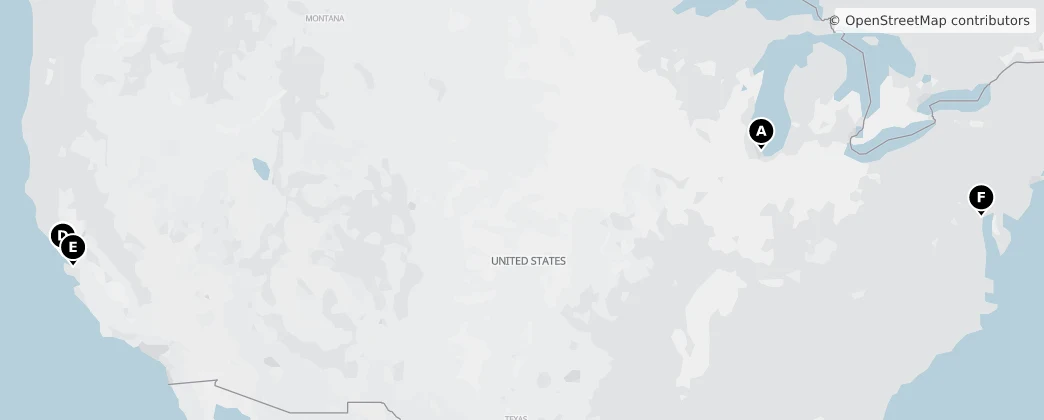 Map of Vereinigte Staaten von Amerika