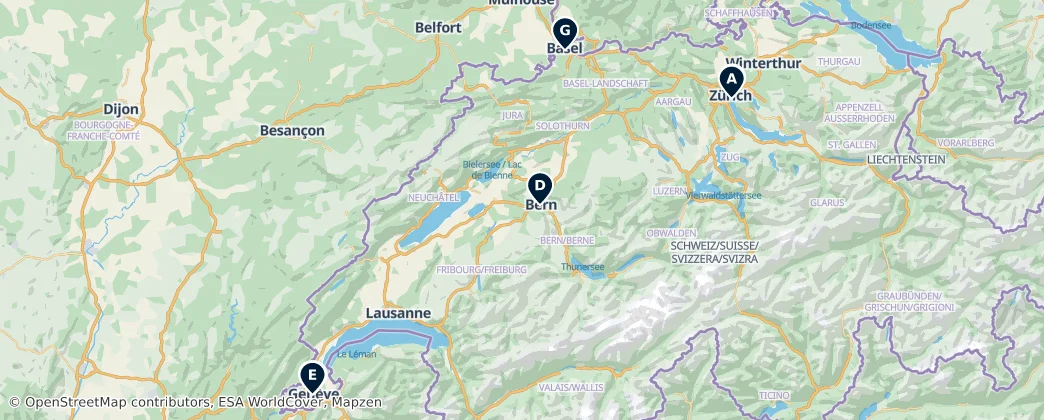 Map of Schweiz