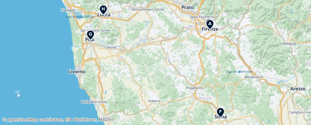 Map of Toskana
