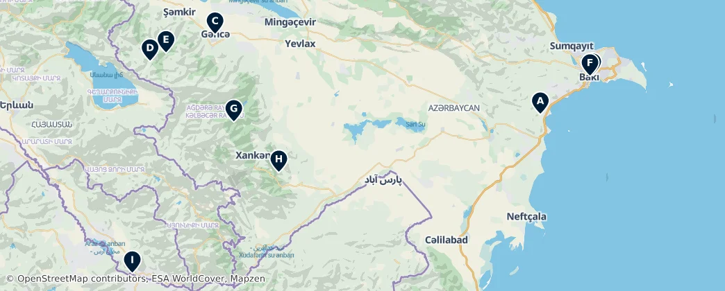 Map of Aserbaidschan