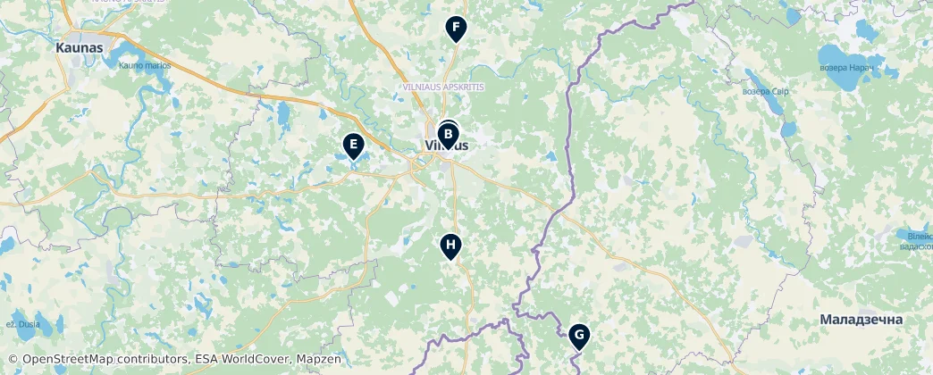 Map of Bezirk Vilnius