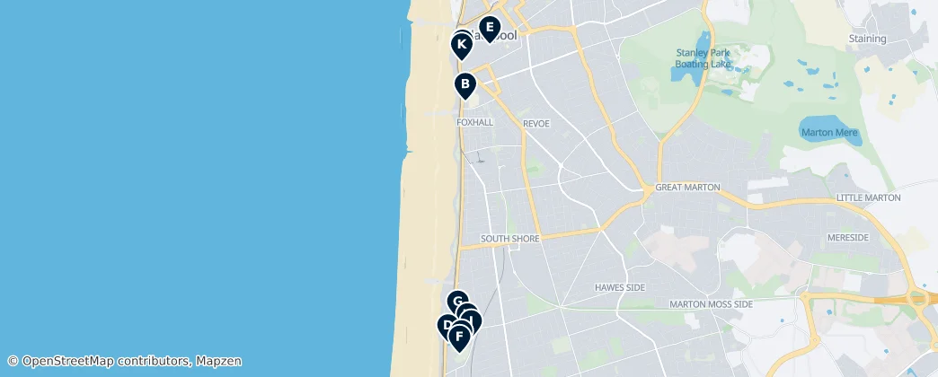 Map of Blackpool