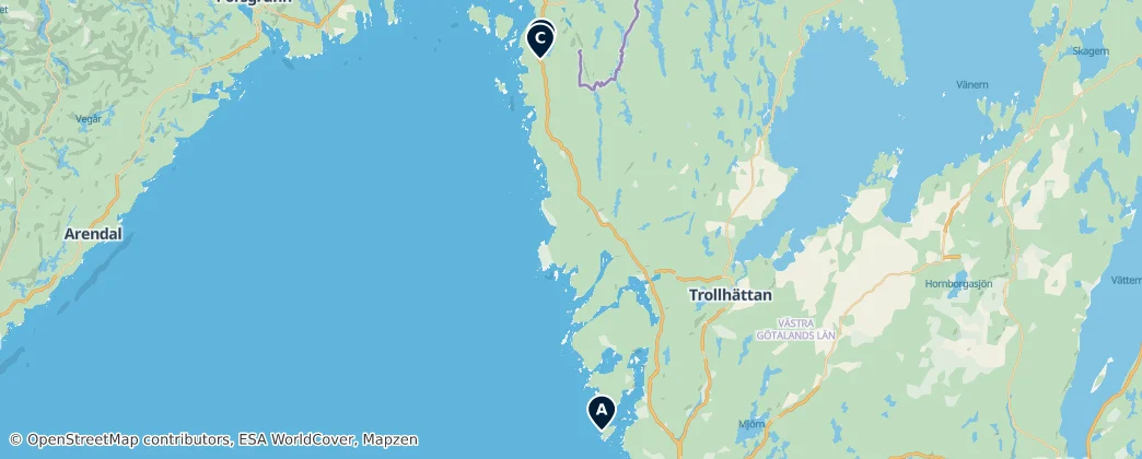Map of Bohuslän