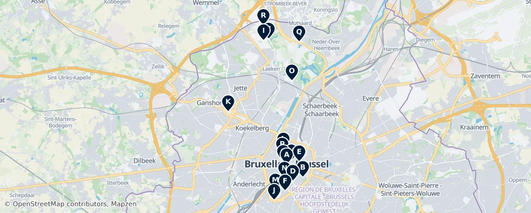 Map of Bezirk Brüssel-Hauptstadt