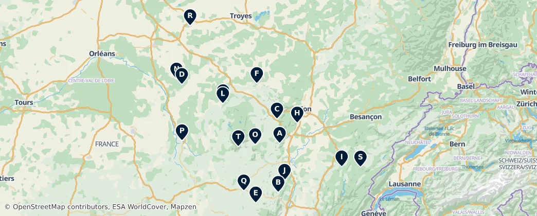 Map of Burgund und Freigrafschaft