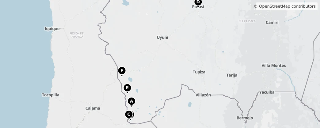 Map of Departamento Potosí
