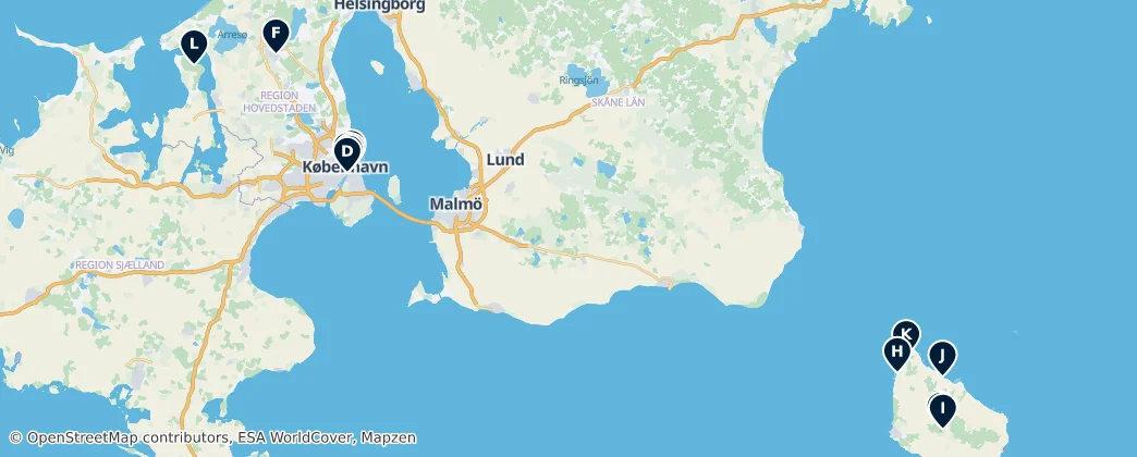 Map of Region Hovedstaden