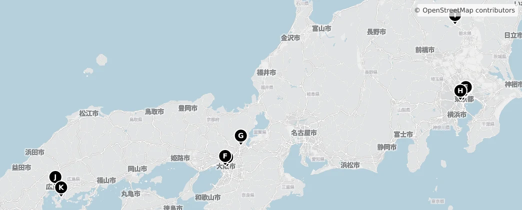 Map of Honshū