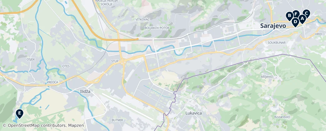 Map of Kanton Sarajevo