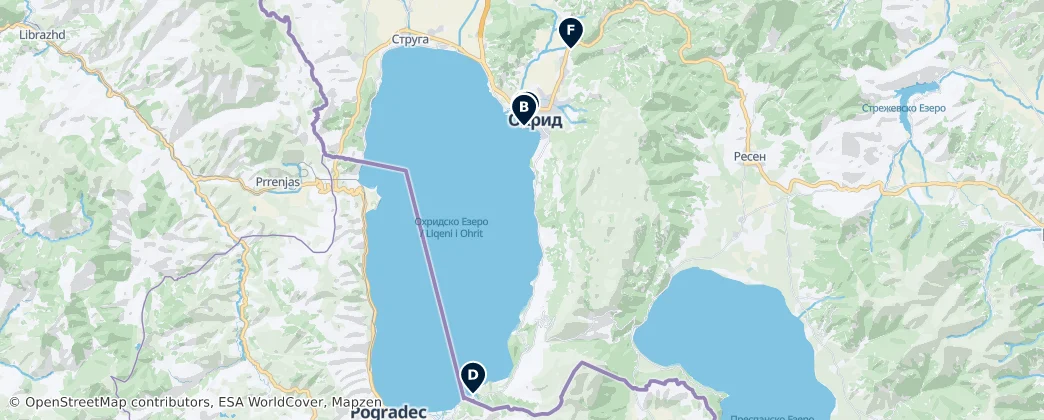 Map of Opština Ohrid