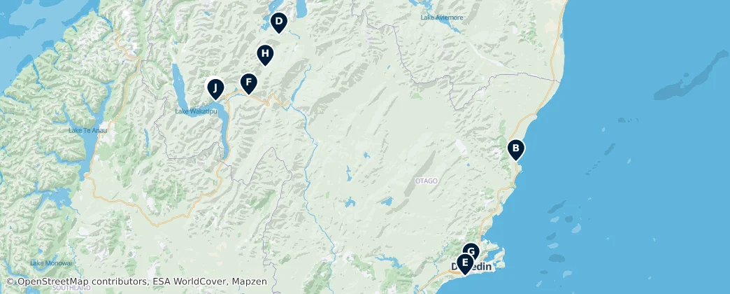 Map of Otago