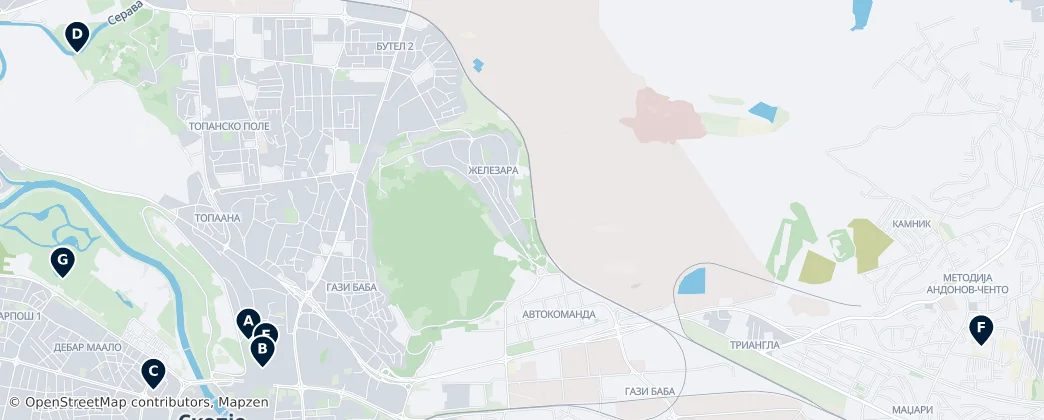 Map of Skopje
