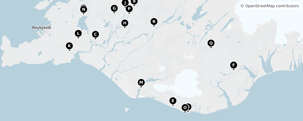 Map of Suðurland
