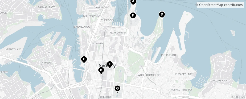 Map of Sydney central business district