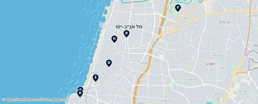 Map of Tel Aviv