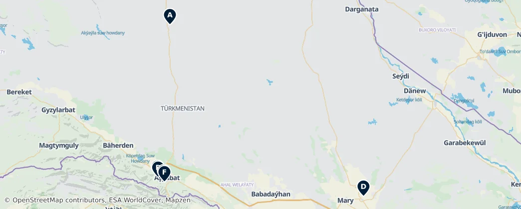 Map of Turkmenistan