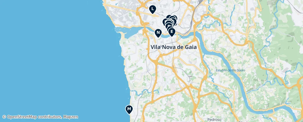 Map of Vila Nova de Gaia