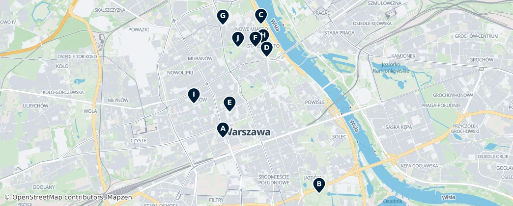 Map of Warschau