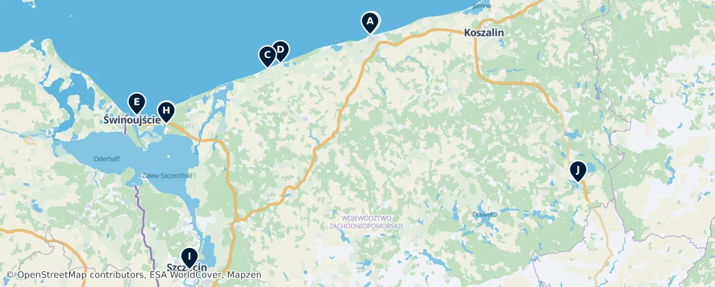 Map of Westpommern