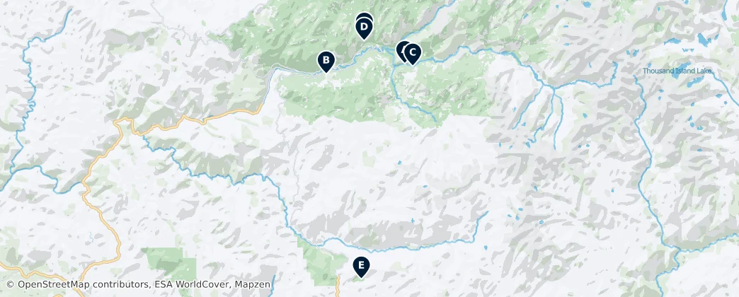 Map of Yosemite Nationalpark