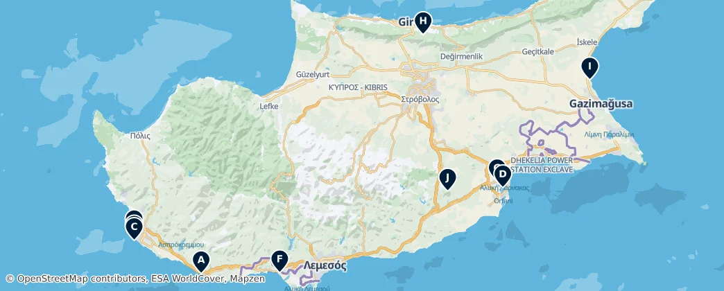 Map of Kypros - Kibris