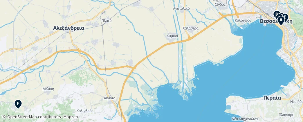 Map of Zentralmakedonien