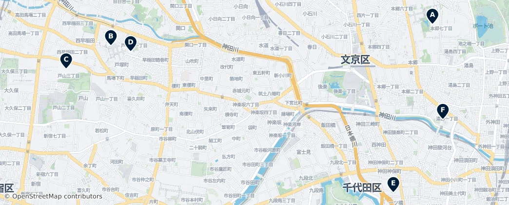 Map of Bunkyō