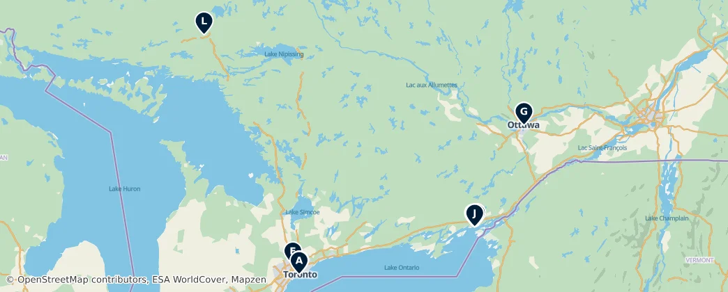 Map of Ontario