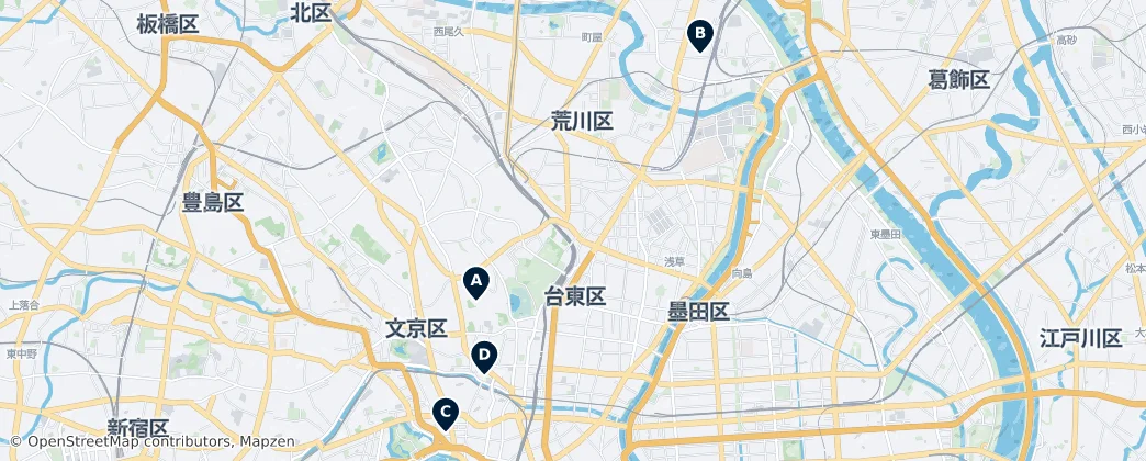 Map of Taitō